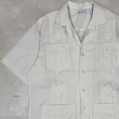 キューバシャツ 古着 CUBAVERA 開襟シャツ オフホワイト S