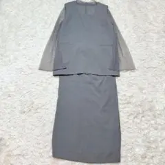 24SS✨美品✨GIRL チュールレイヤードトップス・タイトスカート 2L