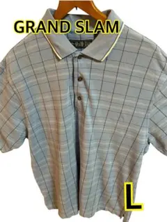 GRAND SLAM チェック柄ポロシャツ L