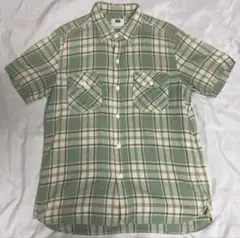 【古着】Lee 半袖チェックシャツ 緑　サンプル品