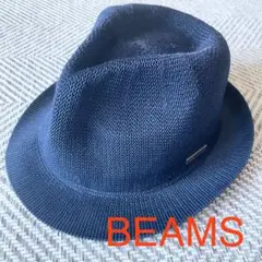 【美品】BEAMS ビームス 中折れメッシュハット 帽子 ネイビー