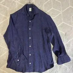 フィナモレ ネイビー リネンシャツ Mサイズ