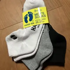 HANGTENハンテン メンズソックス3足　スクールソックス　靴下25〜27cm