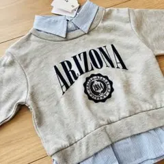 【新品タグ付き】エリシャツレイヤートップス　90