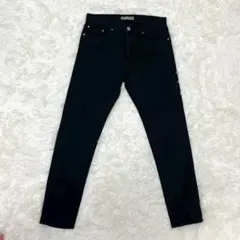 nano&co (S) 加工ストレッチスキニーパンツ ブラックパンツ スリム