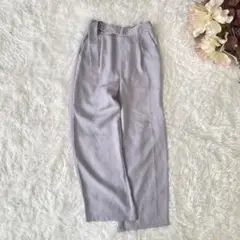 GU ベルトタックストレートパンツ（M）パープル系