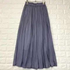 ☆【RELAROBE】F グレー系　ロングスカート　ギャザーフレア　ウエストゴム