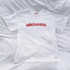【日本製】MIKI HOUSE ロゴプリント Tシャツ ホワイト