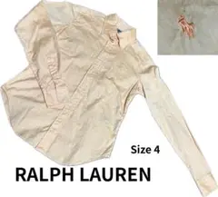 RALPH LAUREN 長袖シャツ サイズ4 M オレンジ 刺繍　ポニー