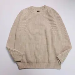 バトナー シグネチャーニット クルーネック ローゲージ ベージュ BATONER