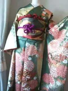 139.はんなり京美人 振袖7点セット 正絹 フルセット 成人式