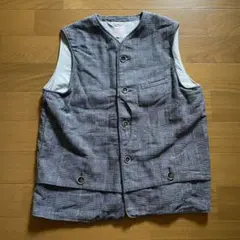 18aw FUNSET OF ART スコットベスト インディゴグレンチェック