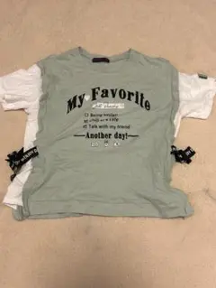 ミントグリーン プリントTシャツ