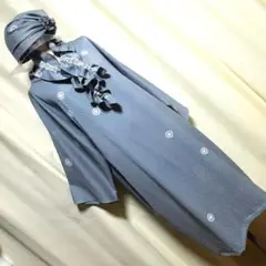 着物リメーク長袖ワンピース&ストール&ターバン