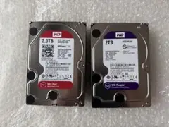 WD Red Purple 3.5インチ 2TB HDD 2個セット