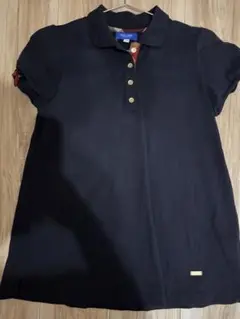 ブルーレーベルクレストブリッジ　ポロシャツ　ネイビー　チェック 38(M)