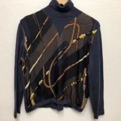 HERMES タートルネック カレ ネイビー k