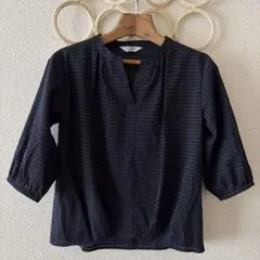 J.PRESS Ladiesコットンブレンドチェック バンドカラー カットソー