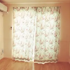 NITORI 花柄遮熱カーテン裏地付き