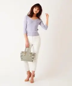 【美品】ストライプ 吸水速乾ストレッチパンツ