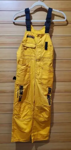 ★YELLOW CORN★つなぎ★オーバーオール★ロゴ★作業着★メンズ L★ ☆YELLOW CORN☆つなぎ☆オーバーオール☆ロゴ☆作業着☆メンズ