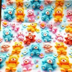 生地 147×92 くま ポリエステルポプリン