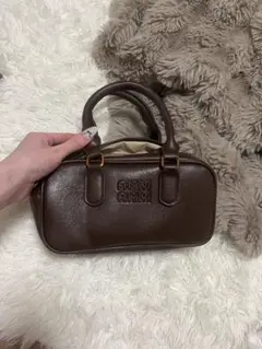 ブラウン レザー風 ハンドバッグ　バック　ミニバック