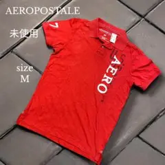 未使用【AEROPOSTALE 】レッド ポロシャツ Mサイズ　ビッグロゴ
