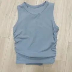 ブルータンクトップ サイドギャザー