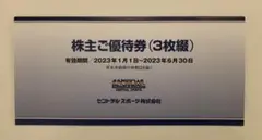 セントラルスポーツ 株主優待券3枚2023年6月30日まで
