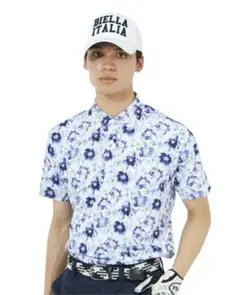新品★FILA 花柄 ポロシャツ LL フィラ ゴルフウェア 半袖 メンズ 夏
