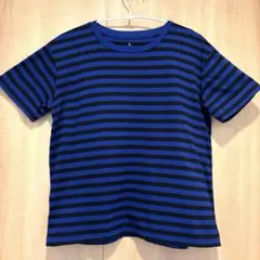MUJI Labo ブルーボーダーTシャツ　L