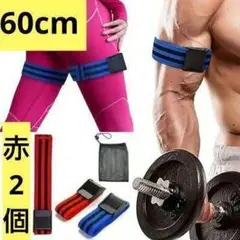 最安値 60cm 赤 血流制限トレーニングベルト バンプアップ 加圧