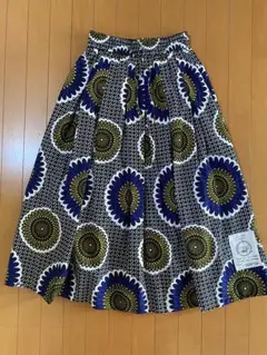 moyan AFRICA 花柄ロングフレアー スカート 美品