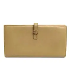CHANEL シャネル ココボタン Wホック 長財布 ベージュ 89112