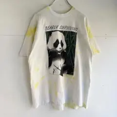 90s fruit シングルステッチTシャツ フルーツオブザルーム パンダ 古着