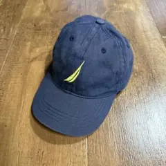 00's NAUTICA ネイビーキャップストリート刺繍ロゴワークキャップ小さめ