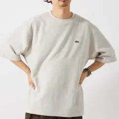 ラコステ 半袖トップス ワッフルTシャツ オーバーサイズ コットン ナチュラル