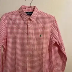 ラルフローレン ギンガムチェックシャツ M ピンク 薄手 長袖　polo