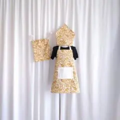 新品❤エプロン+三角巾+巾着袋の3点セット/ハンドメイド/207H-KN3