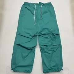 メンズ　カーゴパンツ　ワークパンツ　エメラルドグリーン　ドローコード
