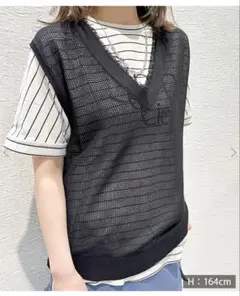 アルファベッツアルファベット フリンジ付きメッシュベスト 新品