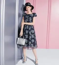 ルネ ワンピース ブルーブーケ 36