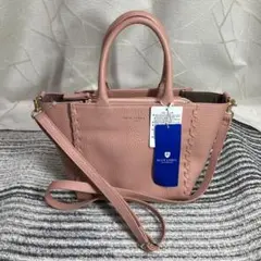 【新品】バーバリーブルーレーベル 2way レザーハンドバッグ ローズ