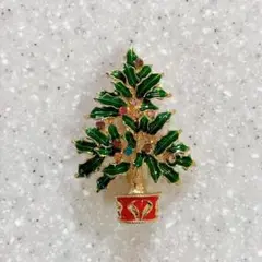 クリスマスツリーのブローチ ヴィンテージ アンティーク風 海外製品