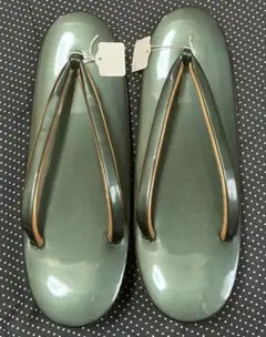 ★未使用品★ 草履　約24センチ　緑×金の好配色　90sヴィンテージ