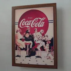 コカコーラCoca-Colaポスターフレーム付き壁掛けアメリカンレトロ広告