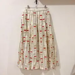 OUVERT 幾何学　プリーツフレアスカート