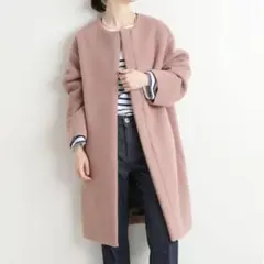 IENA ラムウールノーカラーコート ピンク 38 Mサイズ 完売品