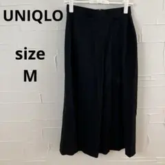 UNIQLO ユニクロ サイドプリーツナロースカート M ブラック 黒